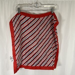 Uniqlo Scarf Red Blue Striped Ines De La Fressange 20"x20"